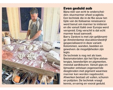 Stucmarmer restauratie Keizersgracht Amsterdam