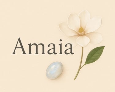 Prénom Amaia, pierre de lune et magnolia