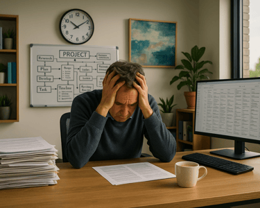Overwhelmed entrepreneur needing business support