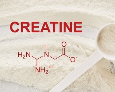 a spoon with Creatine powder