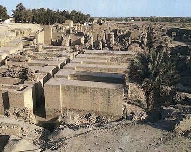 fotografia das ruinas antigas da muralha da babilonia