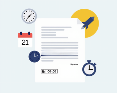 a paper with a clock on it