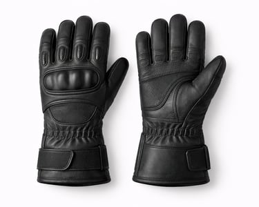 Reinforced tactical leather gloves with knuckle protection and secure fit