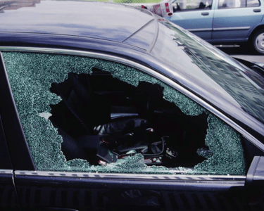 SF Broken Car Window