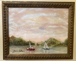 Peaceful Lake Series 1. 20.32 x 25.4 cm oil on canvas