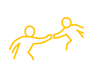 icon one person helping someone needing help - we help our customers whenever we can