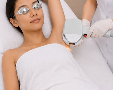 Trattamento estetico professionale con laser a diodo per epilazione e applicazioni dermatologiche