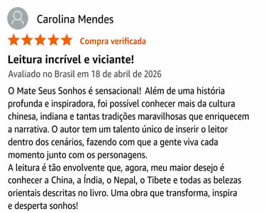 Avaliações - Livro Mate Seus Sonhos - Depoimentos