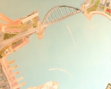 Sydney Harbour. Oil on canvas. 2023. 122 x 153 cms.