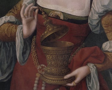 painting of Mary Magdalene holding a jar of myrrh