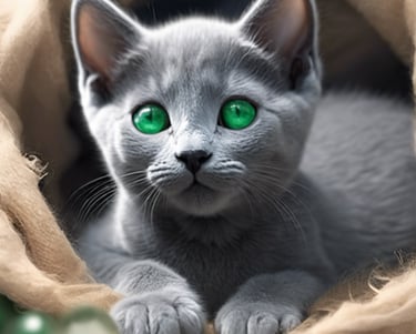 a cat is sitting in a blanket in a blanket