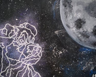 Leinwand Bild eines Hundes im Weltall Kunstwerk