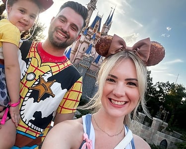 Lindsey Roberts pictured in front of Cinderella Castle at Disney's Magic Kingdom® Park.