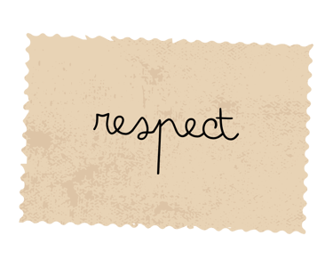 Timbre avec intitulé "Respect"