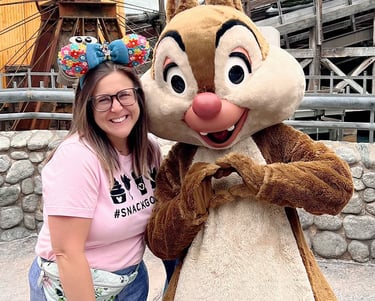 Lauren Blundell pictured with Dale at Disney's Magic Kingdom® Park.