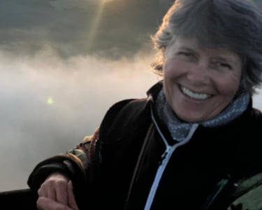 Sara Verrall, author, smiling