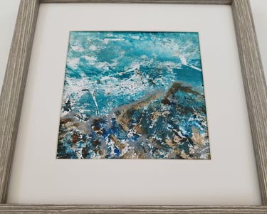 Sea Vitality at Hythe, 26 x 26 cm, acrylic and oil pastel on paper, £40