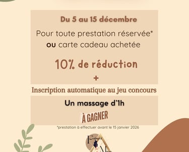 offre de Noël sur les massages et cartes cadeaux