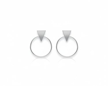 BRINCO PRATA 925 TRIÂNGULO COM CIRCULO