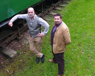Mike and Stephen by a Mark 1 Coach