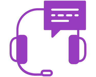 Casque audio et microphone violet