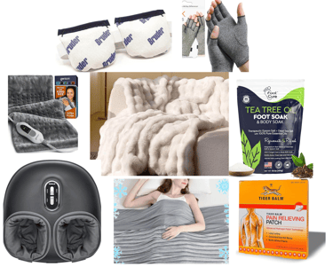 colection of comfort items