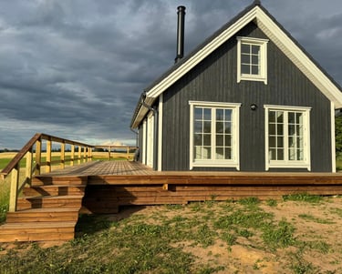 skydinis karkasinis namas Skandinavija