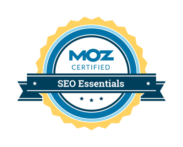 a certified seo company logo with the words moz certified seo