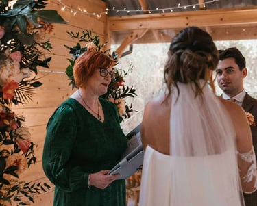 Celebrant leading a wedding ceremony