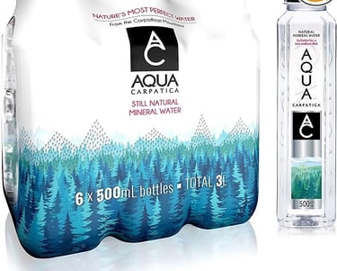 a bottle of aqua aqua water with a bottle of water