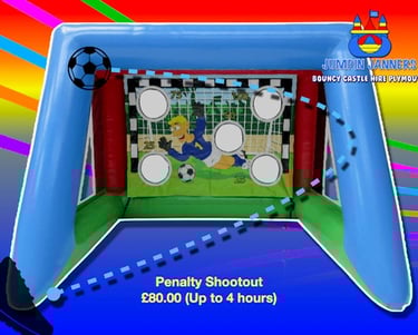 Inflatable Penalty Shootout - Jumpin Janners - Bouncy Castle Hire Plymouth