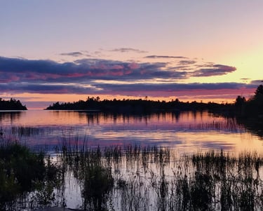 A shoreline marsh at sunset along Georgian Bay, near Midland.