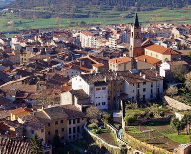 Fotografía aérea de la ciudad de Berga