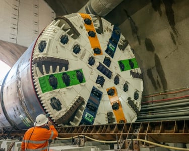 CRR TBM during assembly in Woolloongabba