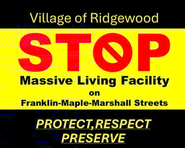 Lawn Sign says Stop Massive Kensington Assisted Living Building