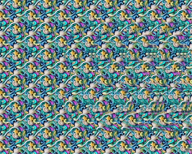 Perfect for beginner magic eye viewers, this stereogram contains the hidden 3D letter S.