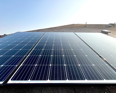 Clean Solar Panels Glistening in Sunlight