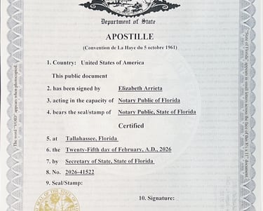 APOSTILLE FLORIDA INTEGRAMERICA.ORG
