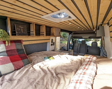 A bespoke hand built Mercedes Sprinter camper van conversion