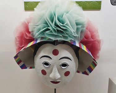 Dongrae Yaryu Tal mask on display at the Hahoe World Mask Museum