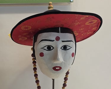Eunyul Talchum mask on display at the Hahoe World Mask Museum