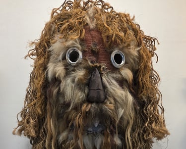 Gasan Ogwangdae mask on display at the Hahoe World Mask Museum