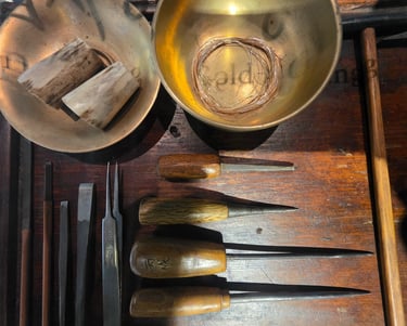 Ipsajang tools from a display at the National Intangible Heritage Training Center in Seoul