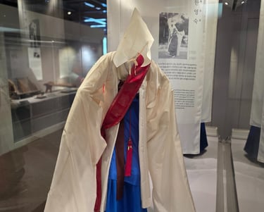 Monk's dance costume from a display at the Gugak Museum in Seoul