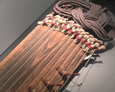 Partial sanjo gayageum from a Gugak Museum display
