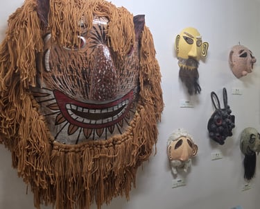 Suyeong Yaryu masks on display at the Hahoe World Mask Museum
