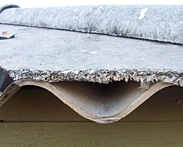 a roof with a roof that has been guted off