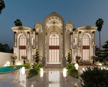 تصميم معماري لقصر فخم بالرياض