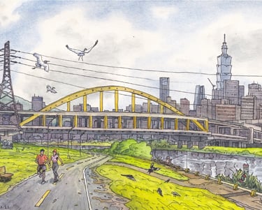 Evgeny Bondarenko 的插圖台北 101 的 36 視圖