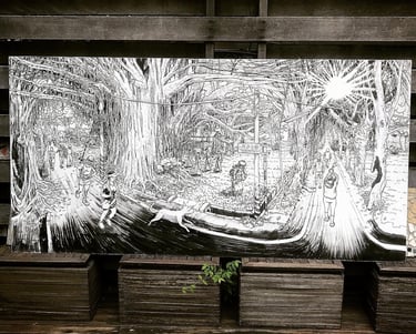 Evgeny Bondarenko acrylic mural of Taiwan Huwei